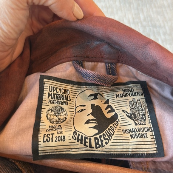 Shelbeshop Men's Denim Jacket with Brown Accents XL - Picture 6 of 7